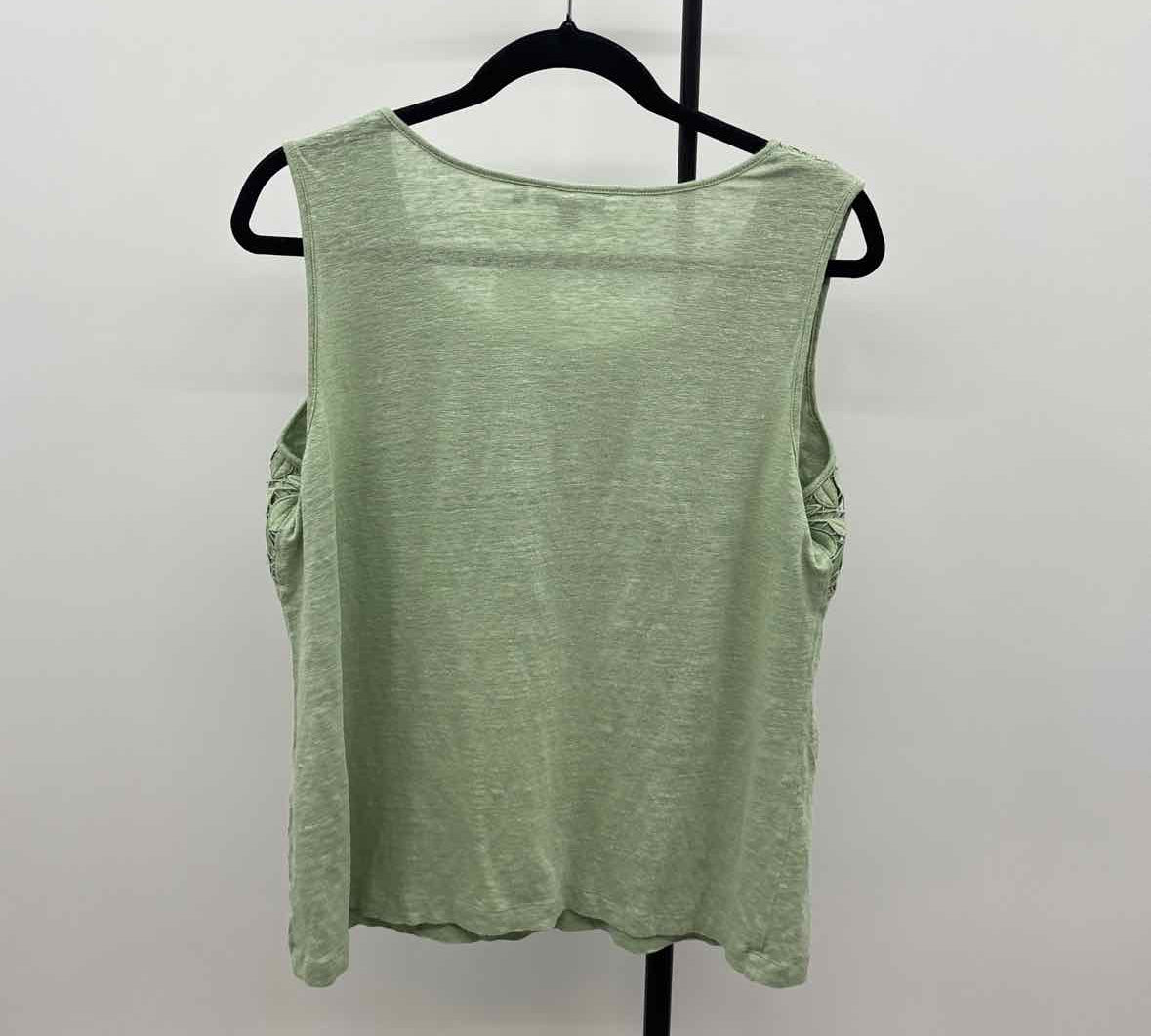Chico's Women's Size L Green Lace Sleeveless Shirt