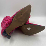 Betsey Johnson Women's Shoe Size 8.5 Fuschia Tweed Boots