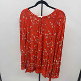 Lucky Brand Women's Size XL Orange Floral Long Sleeve Shirt
