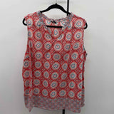 Talbots Women's Size 2X Red medallion Sleeveless Shirt