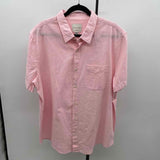 American Eagle Women's Size XXL Pink Cotton Solid Short Sleeve Shirt