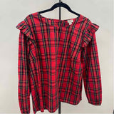 J Crew Women's Size XXL Red Plaid Long Sleeve Shirt