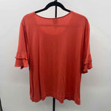 Chico's Women's Size XXL Pumpkin Solid Short Sleeve Shirt