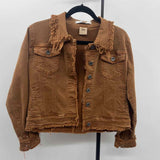 Q2 Women's Size M Brown Distressed Jacket