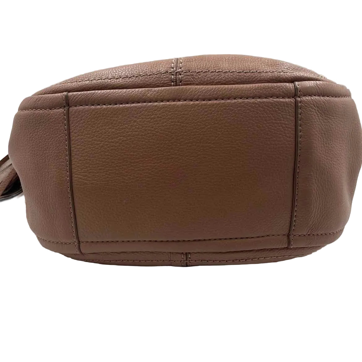 Bottom BRIGHTON Mocha Brown Pebble Leather BARBADOS Zip-Top HOBO Shoulder Bag Purse