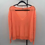 Free People Junior's Size M Peach Solid Sweater