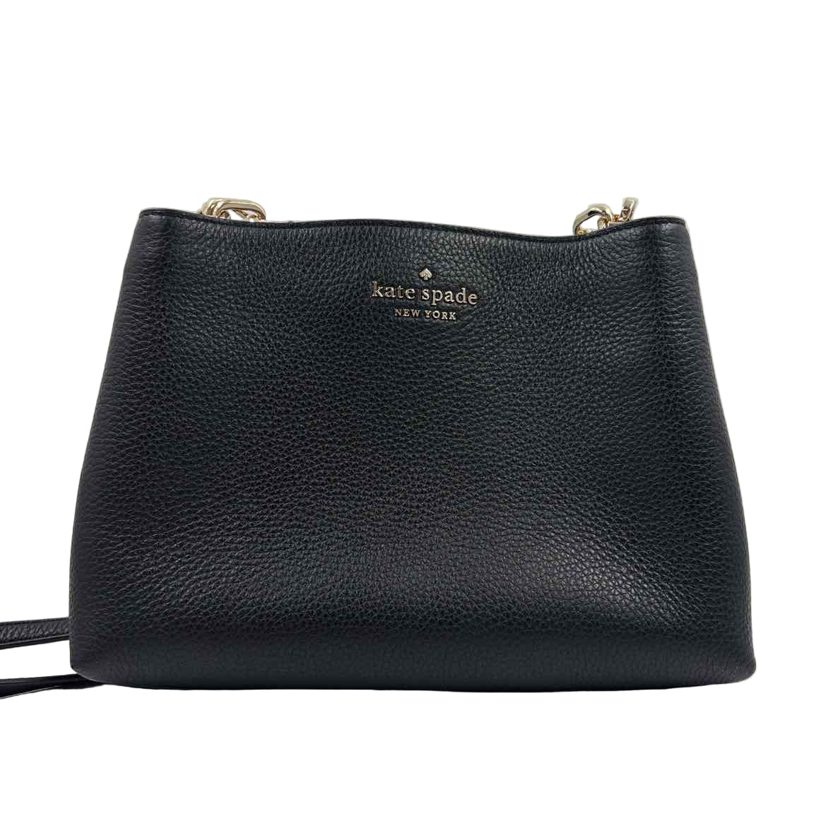 KATE SPADE Black Pebbled Leather Convertible Chain Shoulder Strap & Optional Crossbody