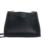 KATE SPADE Black Pebbled Leather Convertible Chain Shoulder Strap & Optional Crossbody