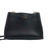 KATE SPADE Black Pebbled Leather Convertible Chain Shoulder Strap & Optional Crossbody