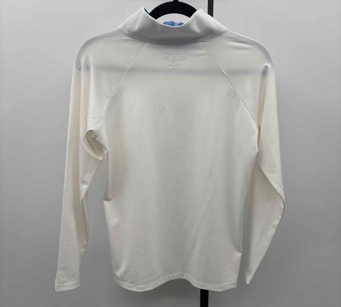 Duffield Lane Women's Size S White Solid Long Sleeve Shirt