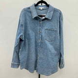 Maurice's Women's Size XL Blue Rhinestones Long Sleeve Shirt