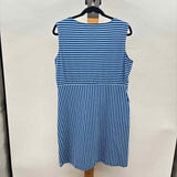Lands End Women's Size 14P Blue Stripe Dress