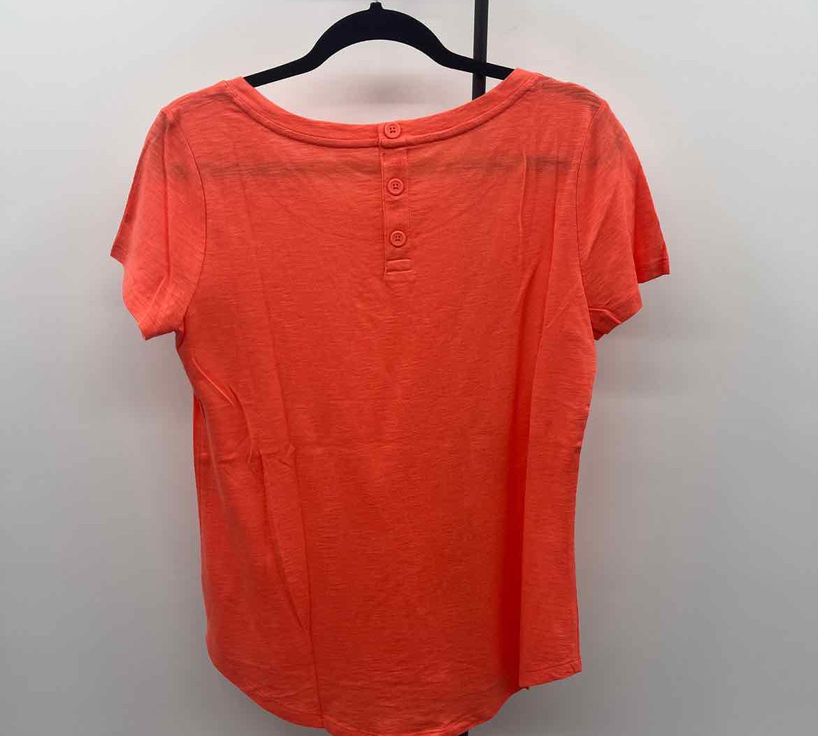 Talbots Women's Size S Orange Solid Short Sleeve Shirt