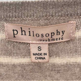 Philosophy Women's Size S Tan Stripe Sweater