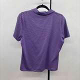 Lady Hagen Women's Size XL Purple Stripe Short Sleeve Shirt