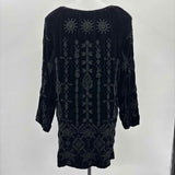 Johnny Was Women's Size XS Black Patchwork Long Sleeve Shirt