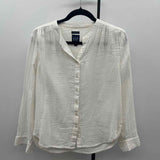 Gap Women's Size M White Textured Long Sleeve Shirt