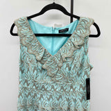 Tahari Women's Size 10 Aqua Textured Dress