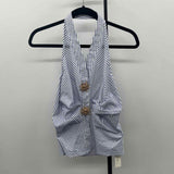 commense Women's Size S Blue Stripe Sleeveless Shirt