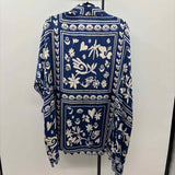 Corey Lynn Calter Women's Size XS Blue Floral Long Sleeve Shirt