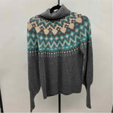 Sundance Women's Size L Charcoal Fair Isle Sweater