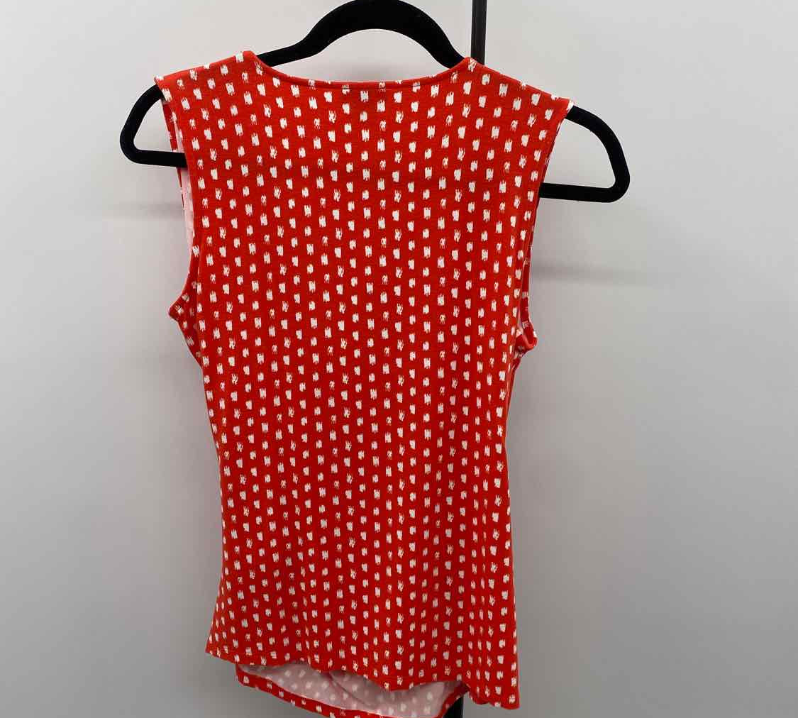 Talbots Women's Size SP Red Spotted Sleeveless Shirt
