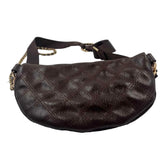 URBAN EXPRESSIONS Crosshatched Stitched Vegan Leather Belt Bag / Crossbody Purse