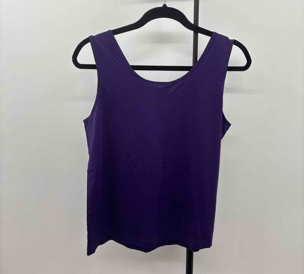 Chico's Women's Size L Purple Solid Sleeveless Shirt