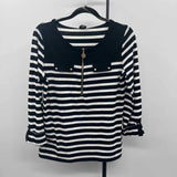 Anne Klein Women's Size S Black Stripe Long Sleeve Shirt
