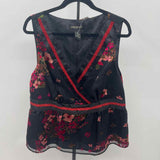 Lane Bryant Women's Size 1X Black Floral Sleeveless Shirt