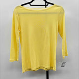 Talbots Women's Size XSP Yellow Solid Long Sleeve Shirt