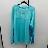 Reel Legends Men's Size XXL Aqua Polyester/Spandex Solid Long Sleeve Shirt