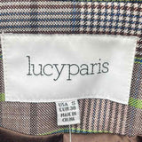 Lucy Paris Women's Size S Brown Plaid Jacket