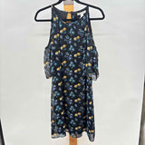 White House Black Market Women's Size S Black Floral Dress