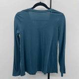 Garnet Hill Women's Size XS Blue Solid Long Sleeve Shirt