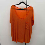 Live and Let Live Women's Size 2X Orange Beaded Short Sleeve Shirt