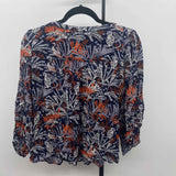 Maeve Junior's Size M Blue Floral Long Sleeve Shirt