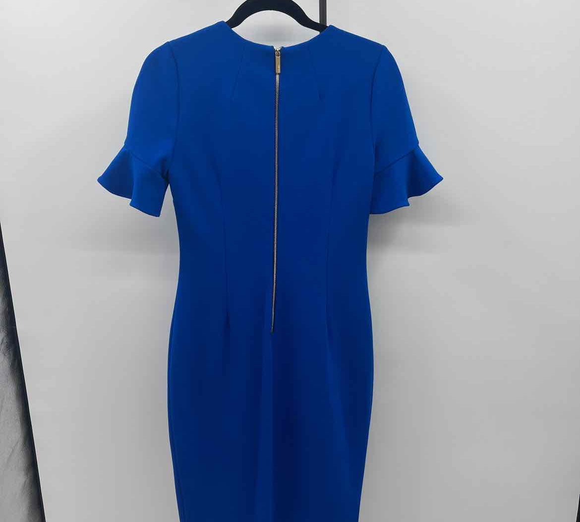 Calvin Klein Women's Size 6 Royal Blue Solid Dress