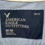 American Eagle Men's Size M Blue Striped Long Sleeve Shirt