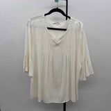 Ces Femme Women's Size XL Ivory Solid Long Sleeve Shirt