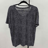 Nine West Women's Size XL Black Spotted Short Sleeve Shirt
