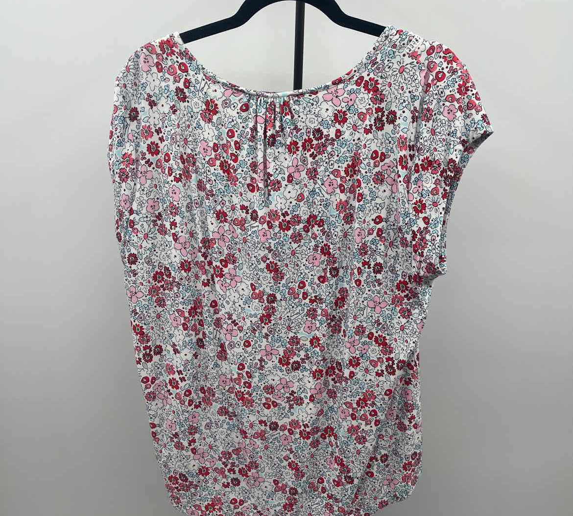 Tommy Hilfiger Women's Size XL Red Floral Short Sleeve Shirt