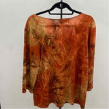 Only Nine Women's Size L Orange Tie Dye Long Sleeve Shirt