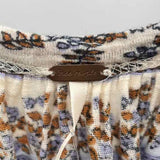 Free People Junior's Size M Brown Floral Short Sleeve Shirt