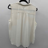 Ann Taylor Women's Size XL Ivory Stripe Sleeveless Shirt