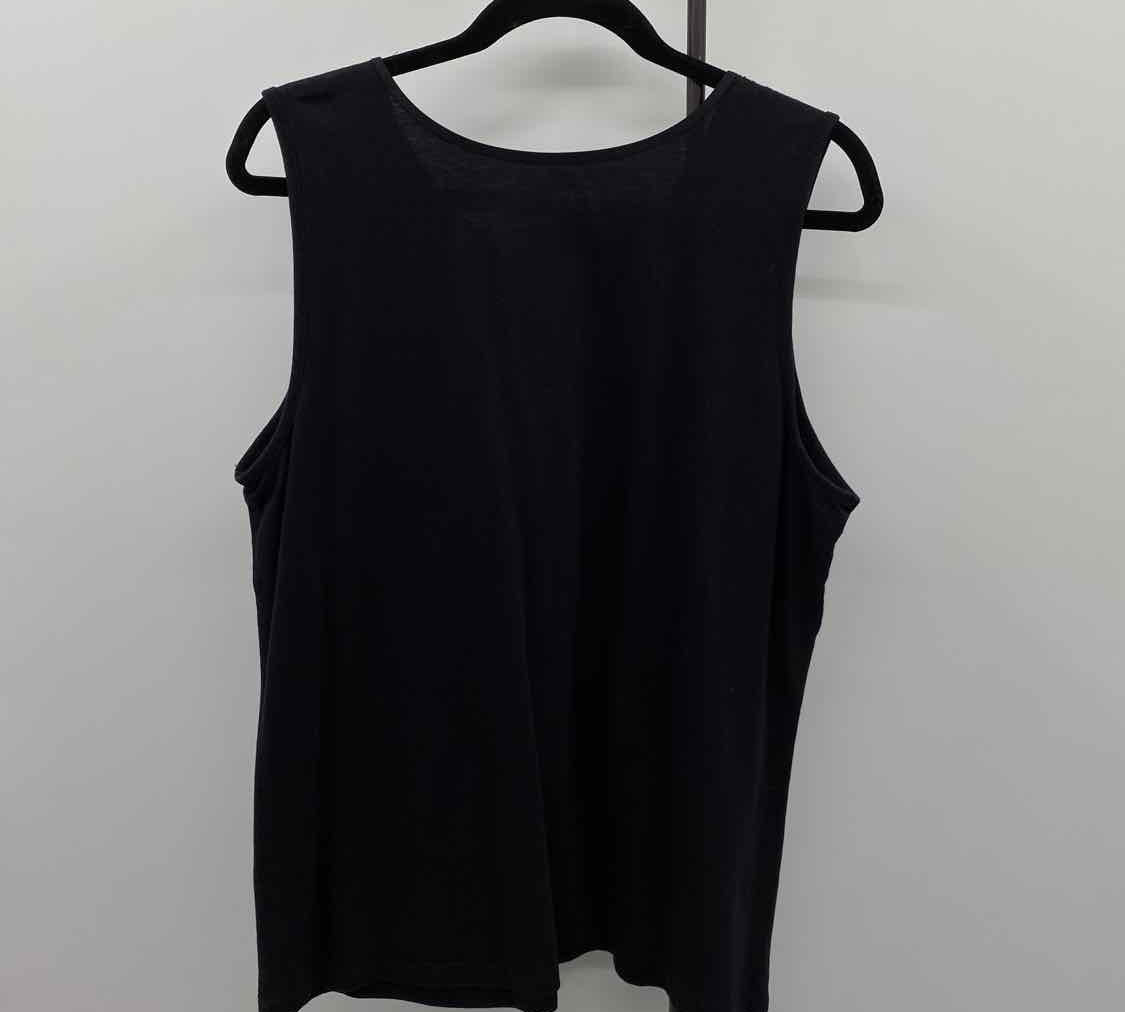 Christopher & Banks Women's Size XL Black Solid Sleeveless Shirt