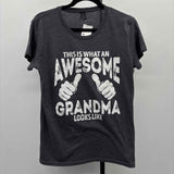 Anvil Women's Size L Charcoal Words T-Shirt