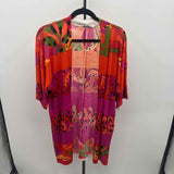 Chico's Women's Size M Orange Floral Cardigan