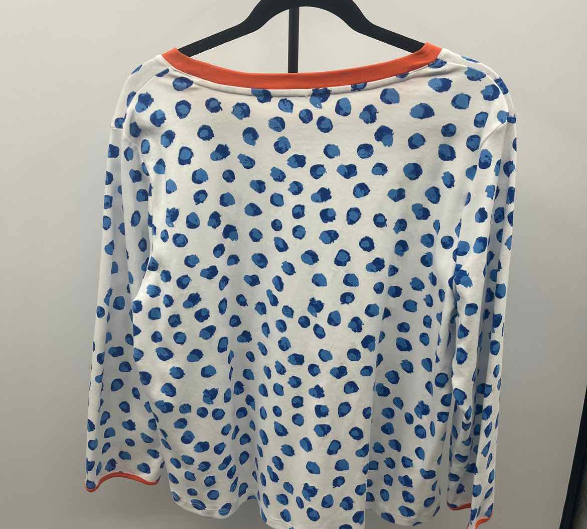 Leland Gal Women's Size XL White dotted Long Sleeve Shirt