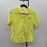 Columbia Women's Size L Yellow Solid Short Sleeve Shirt